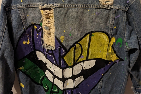 mardi gras jean jacket ideas